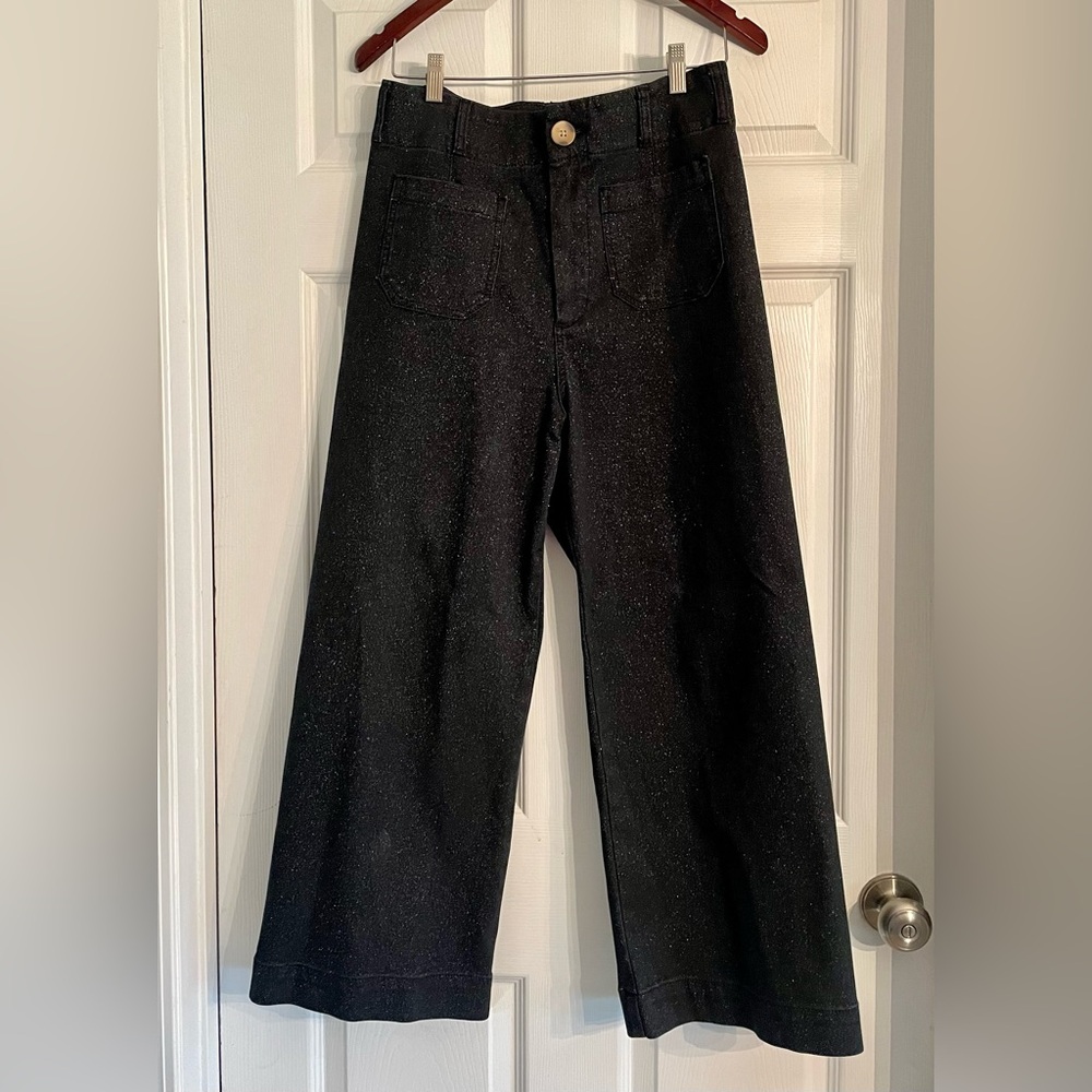 Maeve Anthropologie- The Colette Denim High-Rise Cropped Wide-Leg Jeans
